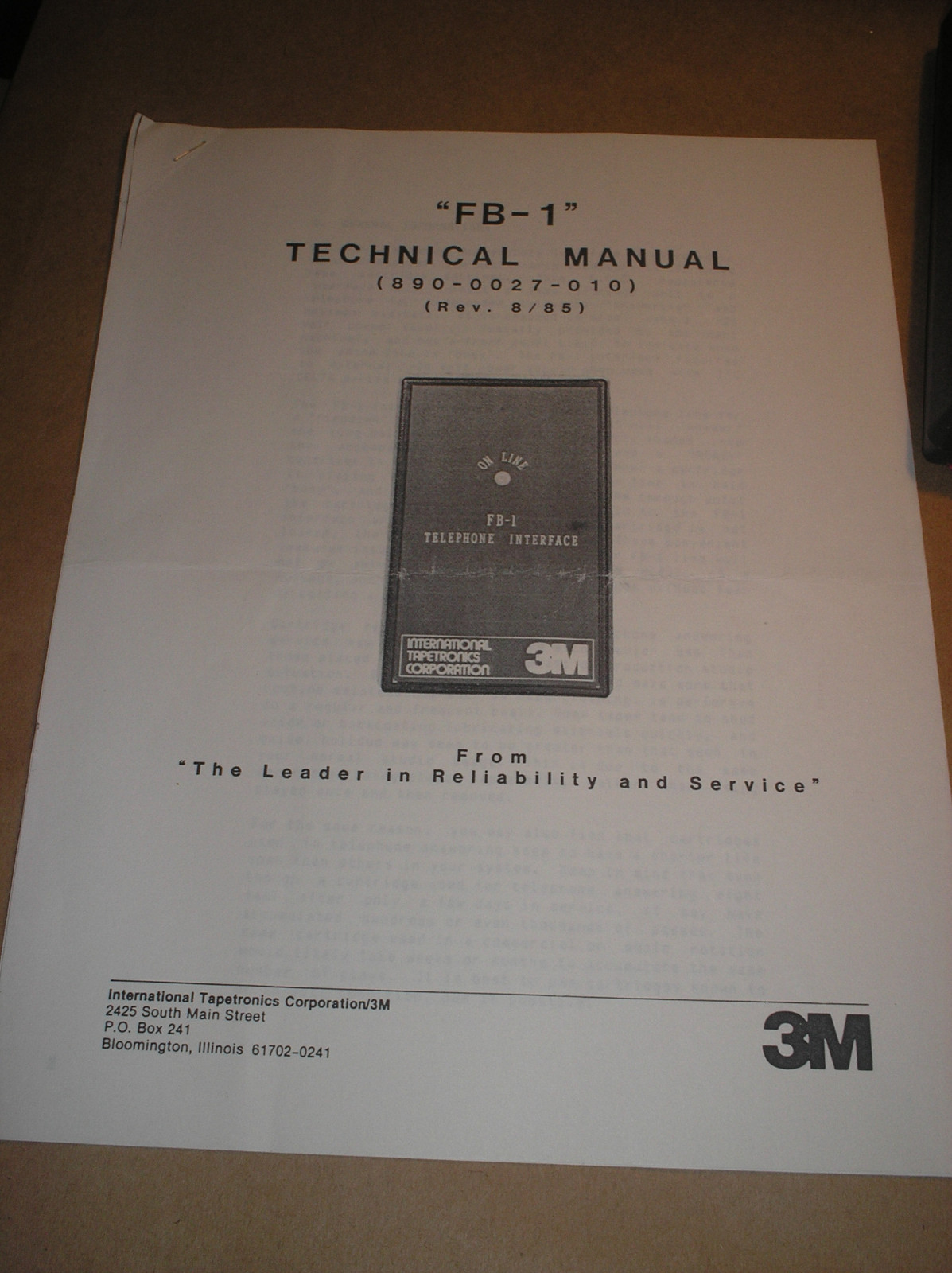 ITC International Tapetronics Corp 3M FB-1 Telephone Interface FB 1 (lot of 3)