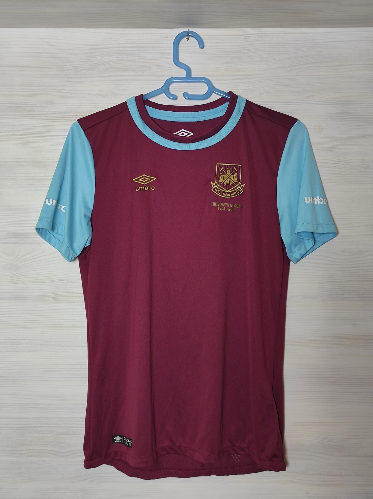 UMBRO - ウエストハム　2015/16 1st　新品タグ付き WEST HAM UNITED 2015-16 HOME SHIRT THE BOLEYN GROUND UMBRO