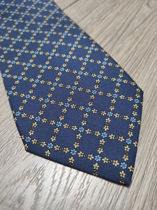 Marinella Napoli Blue Floral Silk Tie