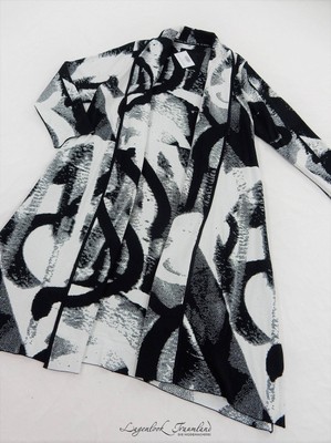 PHILOMENA CHRIST PHILOMENA CHRIST - LAGENLOOK STRICK MANTEL GR 44 46 48 50 52 54 56 - SCHWARZ WEI