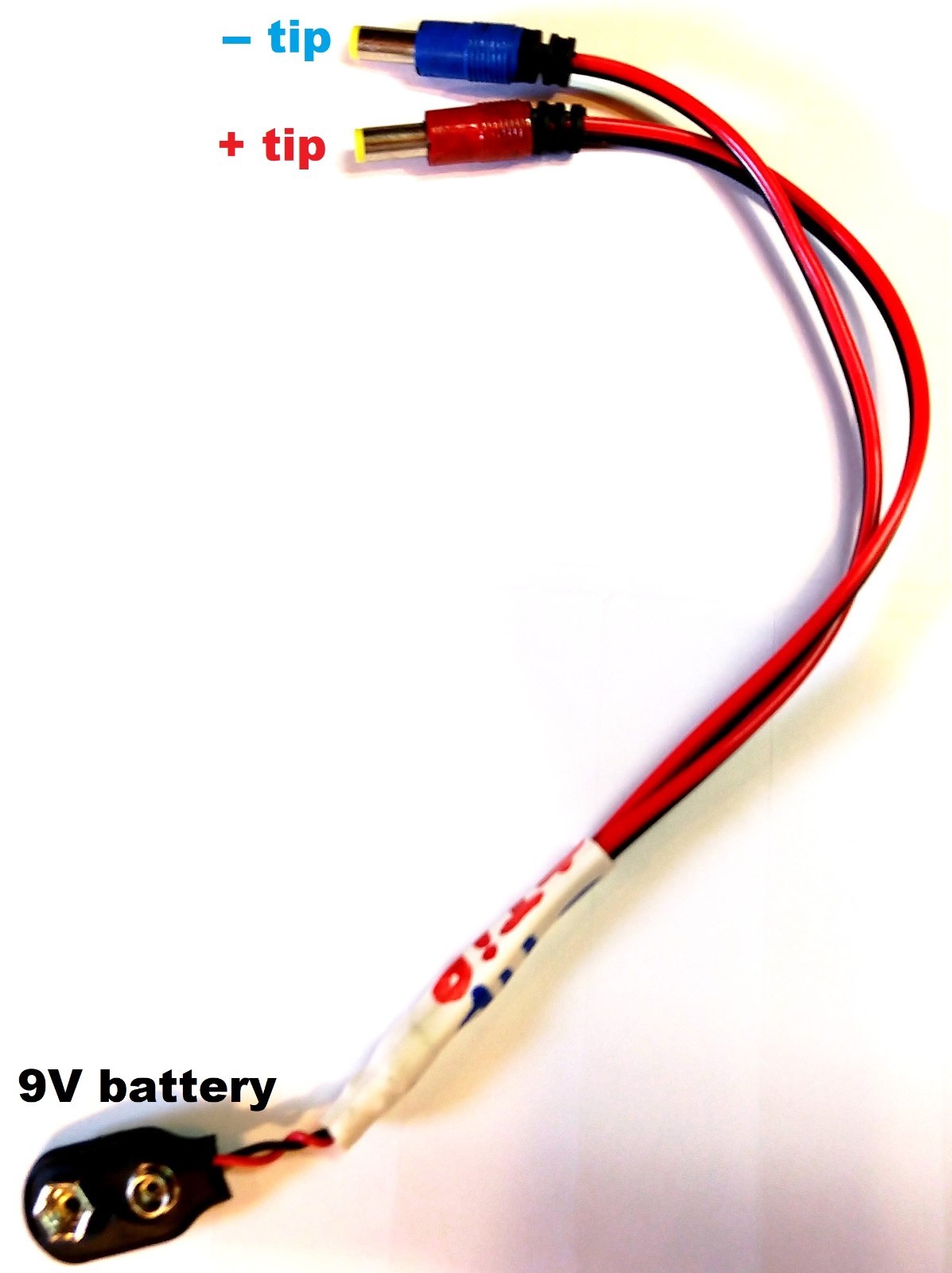 9V Volt Battery T Type +tip & -tip Connector Adapter Clip with 2.1mm DC Plug