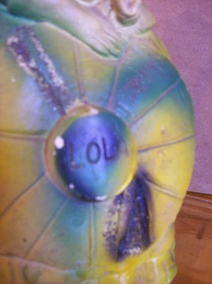 Chalkware Lady In Hoop Skirt Figurine 