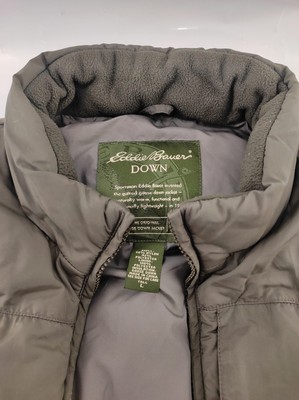 Eddie Bauer Men's Medium Green Full Zip Premium Goose Size L