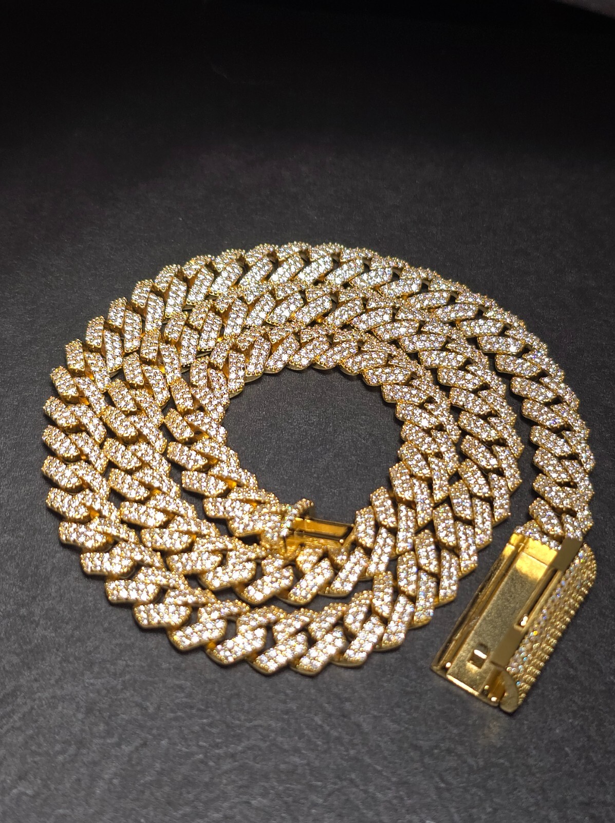 Pre-owned Harlembling 10mm Moissanite Real Miami Cuban Link Chain Iced Hip Hop 925 Silver Necklace 22" In White