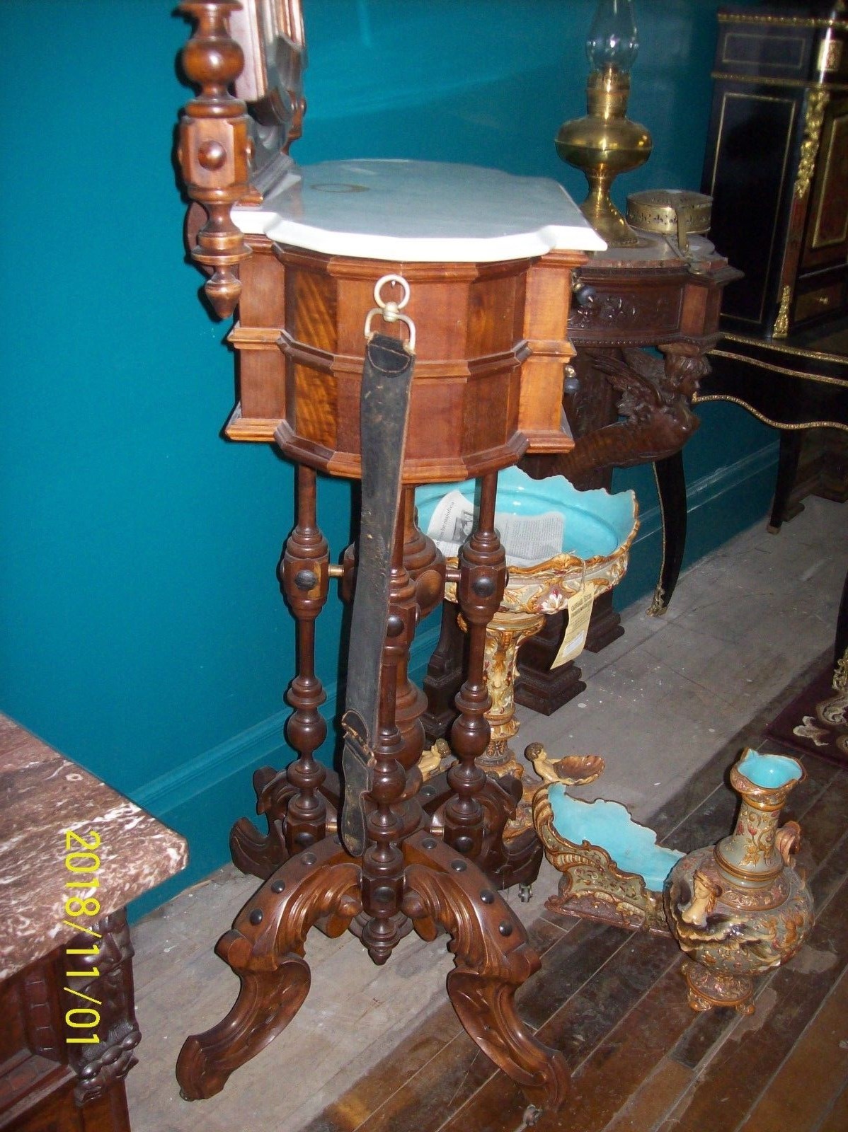 Victorian Gentlemans Shaving Stand w/ Mirror