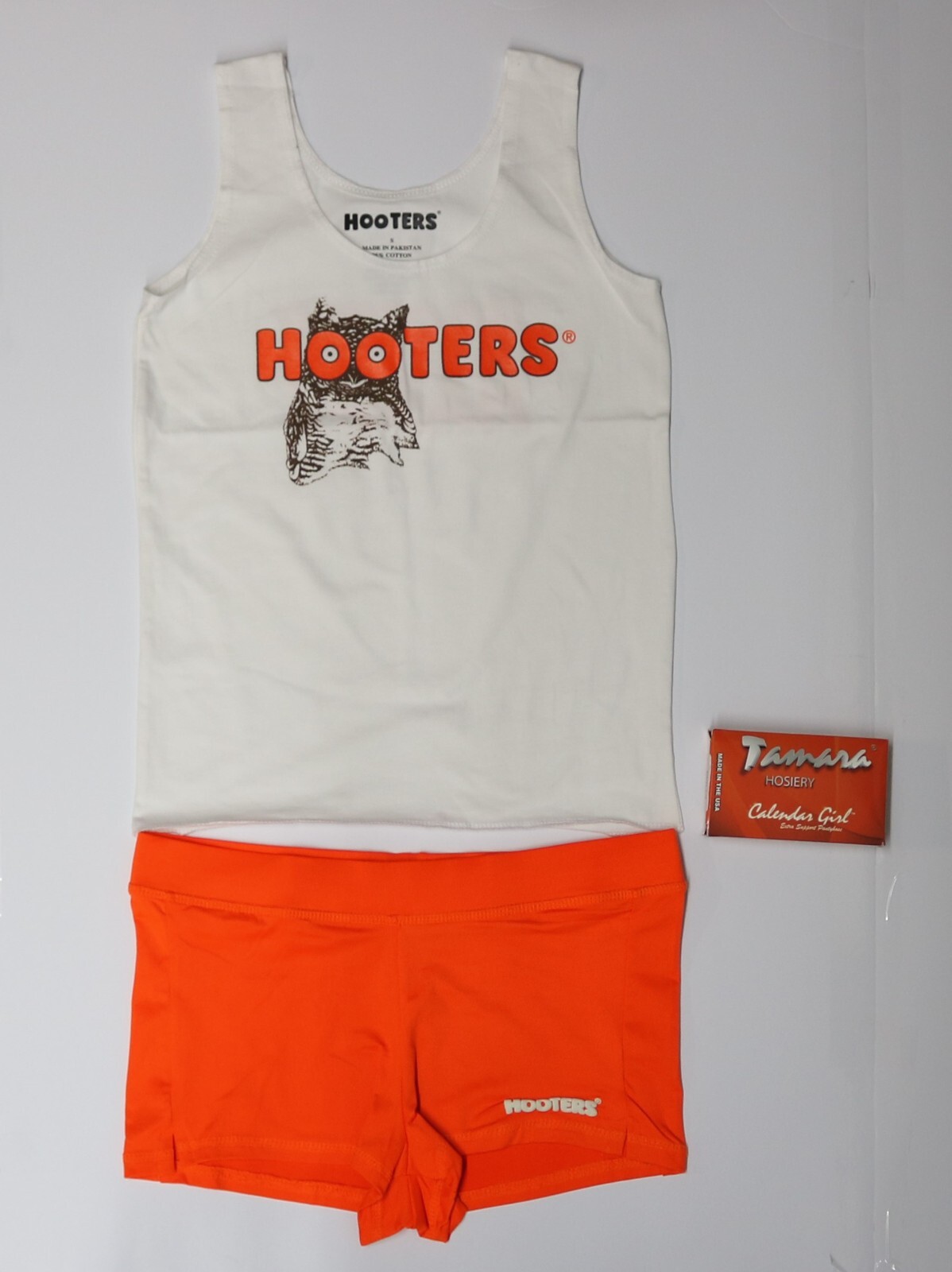 Hooters girl orange　トップスショートパンツ 　ユニフォーム HOOTERS ORANGE GIRLS (S) SMALL 3 PIECE UNIFORM OUTFIT: *TANK