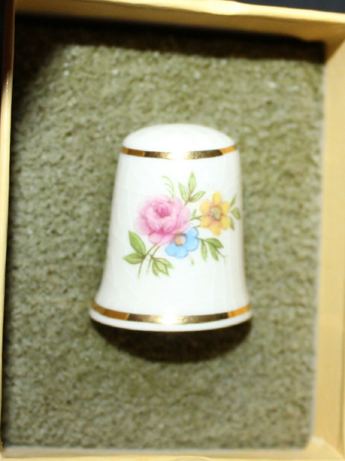 Mason's Ironstone Rose Thimble in Box