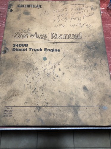 caterpillar cat 3406B service manual and bonus operators manual free ship!