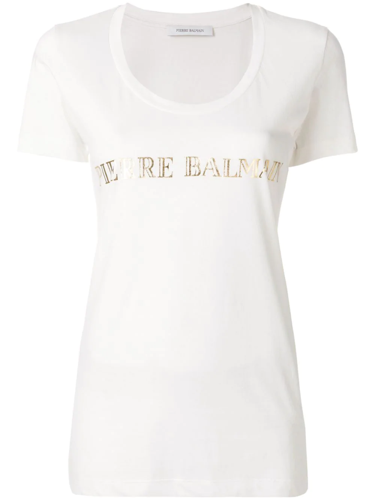 PIERRE BALMAIN PIERRE BALMAIN ICONIC OFF-WHITE LOGOSHIRT LOGO BRAND SHIRT T-SHIRT TOP BLUSE 40