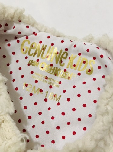 Genuine Kids Ecru Ivory Boho Faux Fur Ribbon Trim Vest Size 12-18 Months EUC