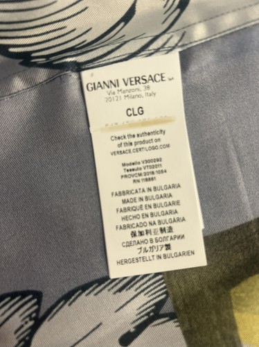 Pre-owned Versace Collection Silk Blue Print Shirt In Multicolor