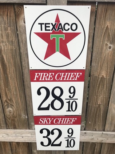 Texaco gasoline advertising sign rare 3 piece sign vintage reproduction 1940-50s