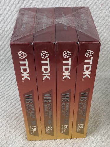 TDK T-120 RV Superior Quality 6hrs BLANK  VHS tapes Lot Of 4 NEW & Sealed