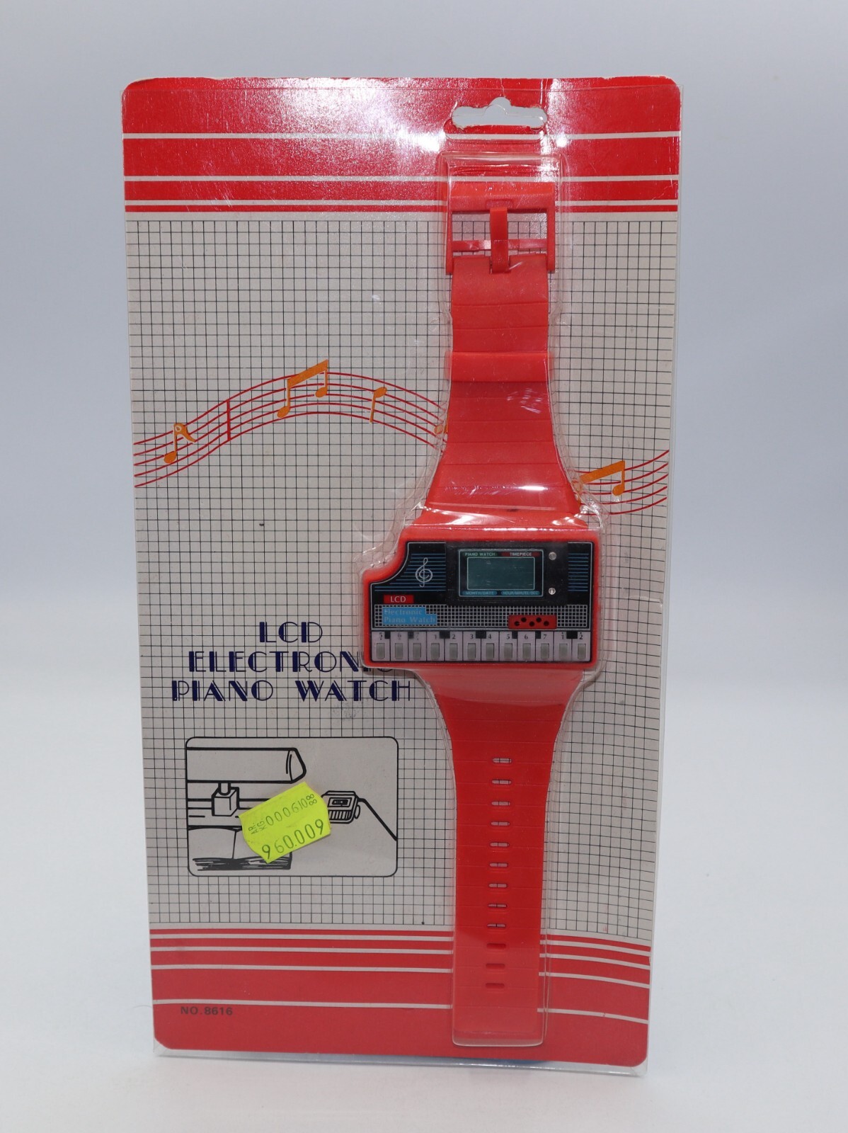 Vintage 80s LCD Electronic PIANO WATCH RARE-untested sealed