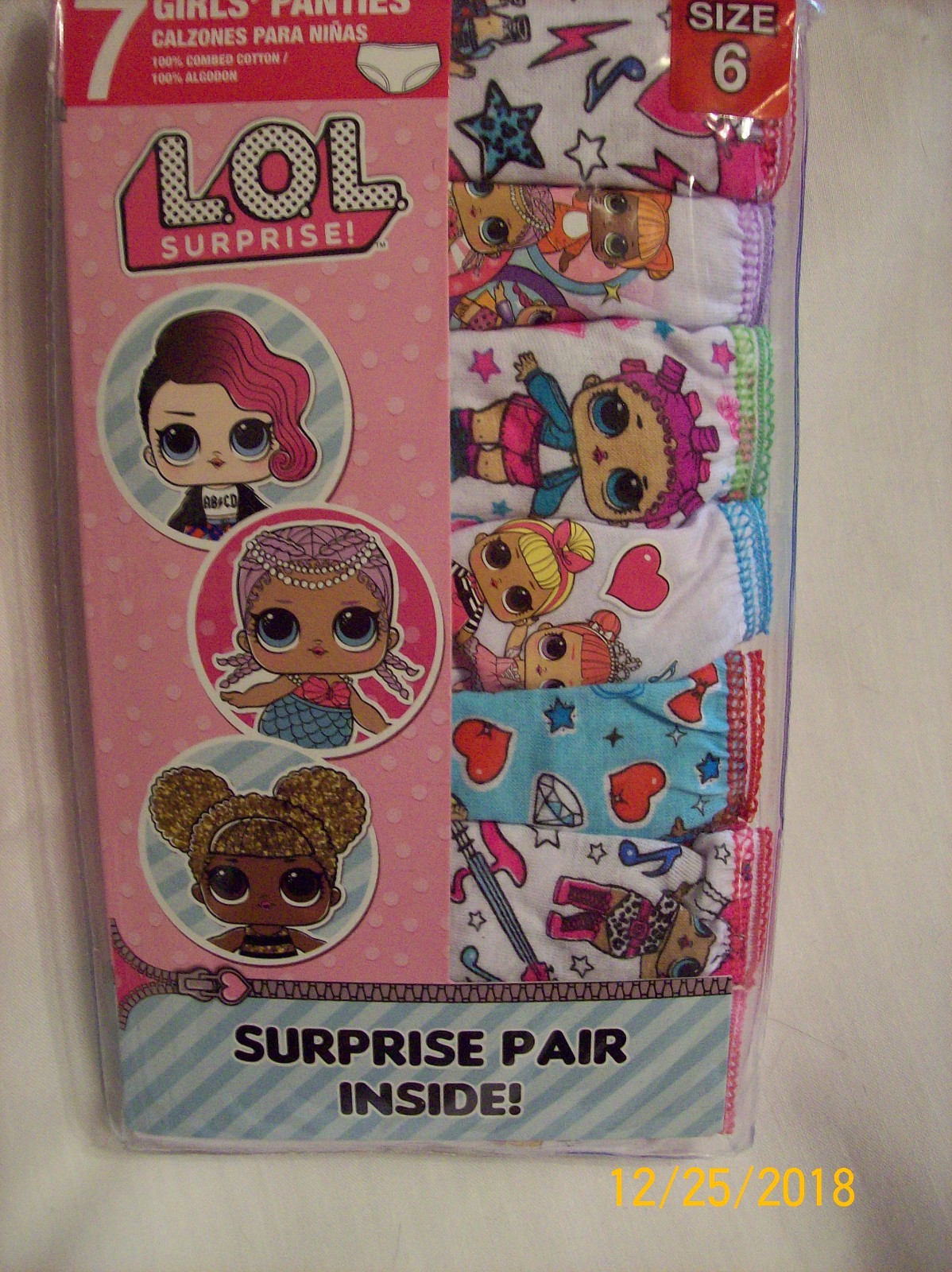 LOL Surprise Girls Cotton Panties  - 7 pair  -  Size 6