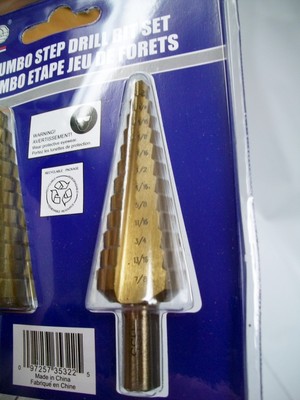Jumbo Step Drill Bit, 2pc Set, 3/16