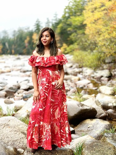 ワンピース rSunflower-Printed Midi Dress Sunflower-Printed Midi Dress（ワンピース）｜Her lip to（ハー