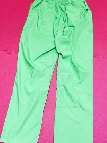 Natural Uniforms Scrub Set Top Pants V-Neck Pocket Lime Green Size M