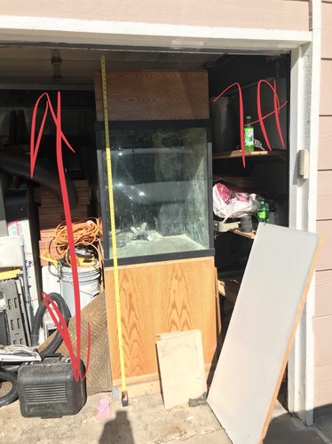 280gtank Glass -USED aquarium WITH- Oak Stand  5ftx2.5ftx3ft HOLDS WATERS