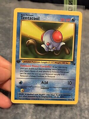 Pokémon 1st Edition Fossil ONLY .99$ Excellent Condition NM. Tentacool 56/62