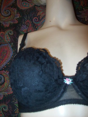 Vintage Frederick's Of Hollywood Black Extra Padded Push-up Bra Lingerie 36B