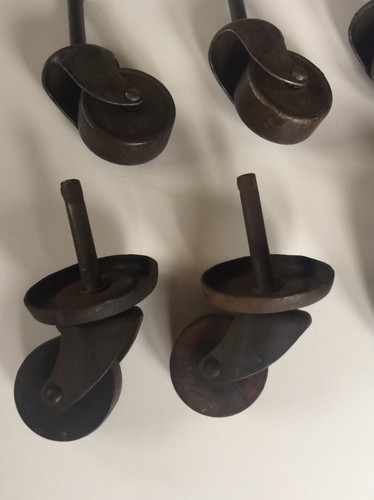 Vintage Caster Wheels Lot of 13ea. Metal, Rubber, Wood