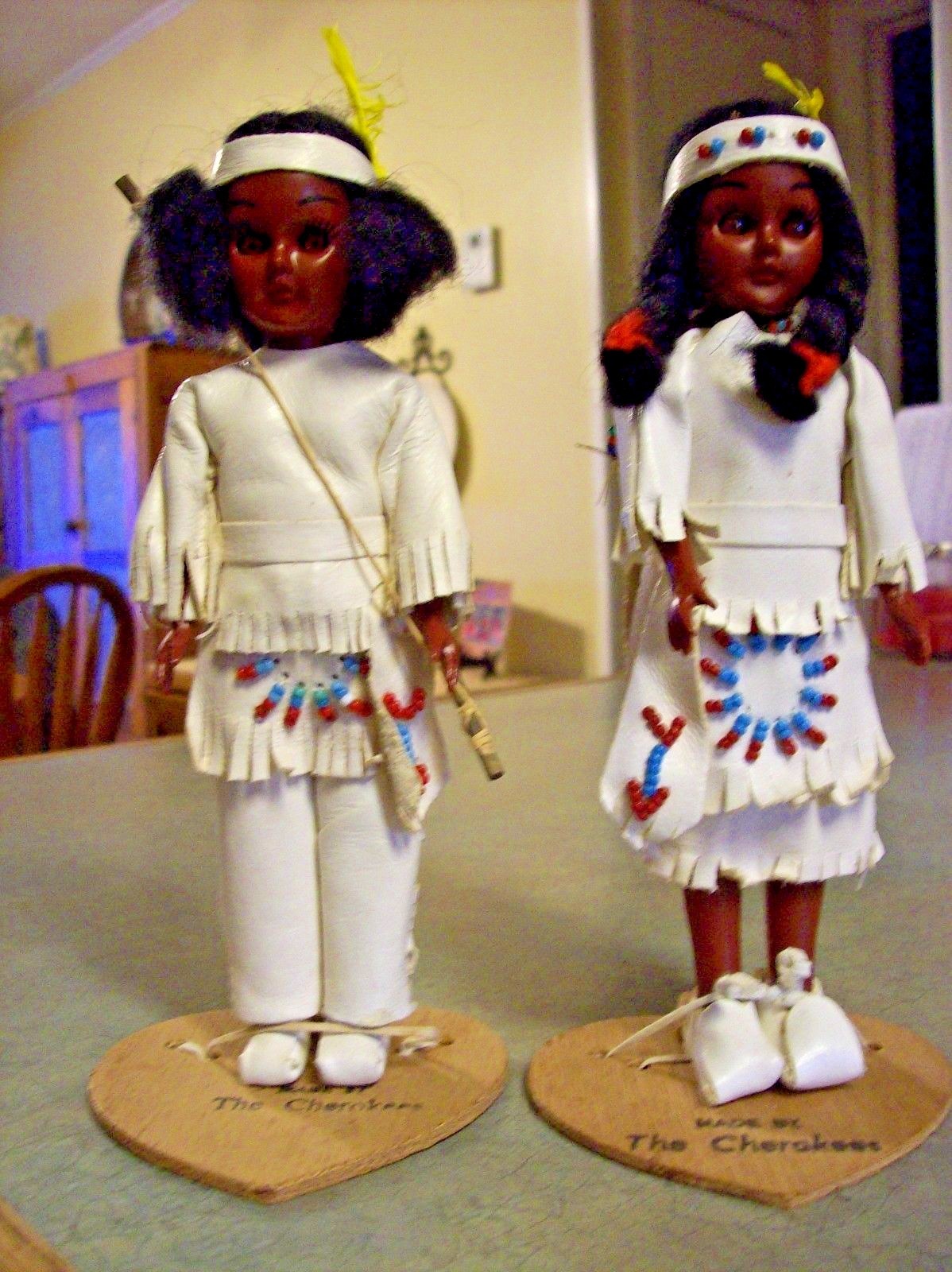 VINTAGE PAIR OF INDIAN DOLLS -DISPLAYED ONLY CHECK THEM OUT 7 1/2