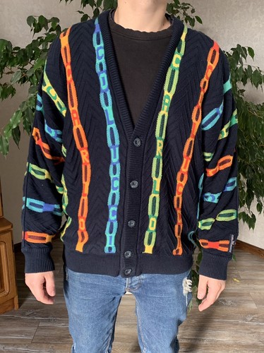 Carlo Colucci Mens Sweater Jumper Cardigan Multicolor Bottom Size