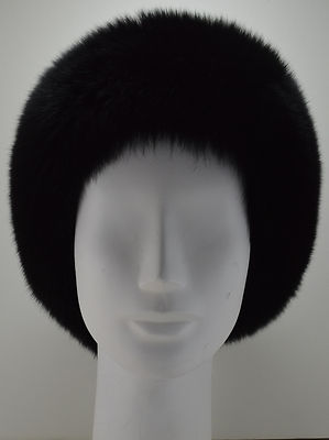 Real Black Fox Fur Headband new made in the USA
