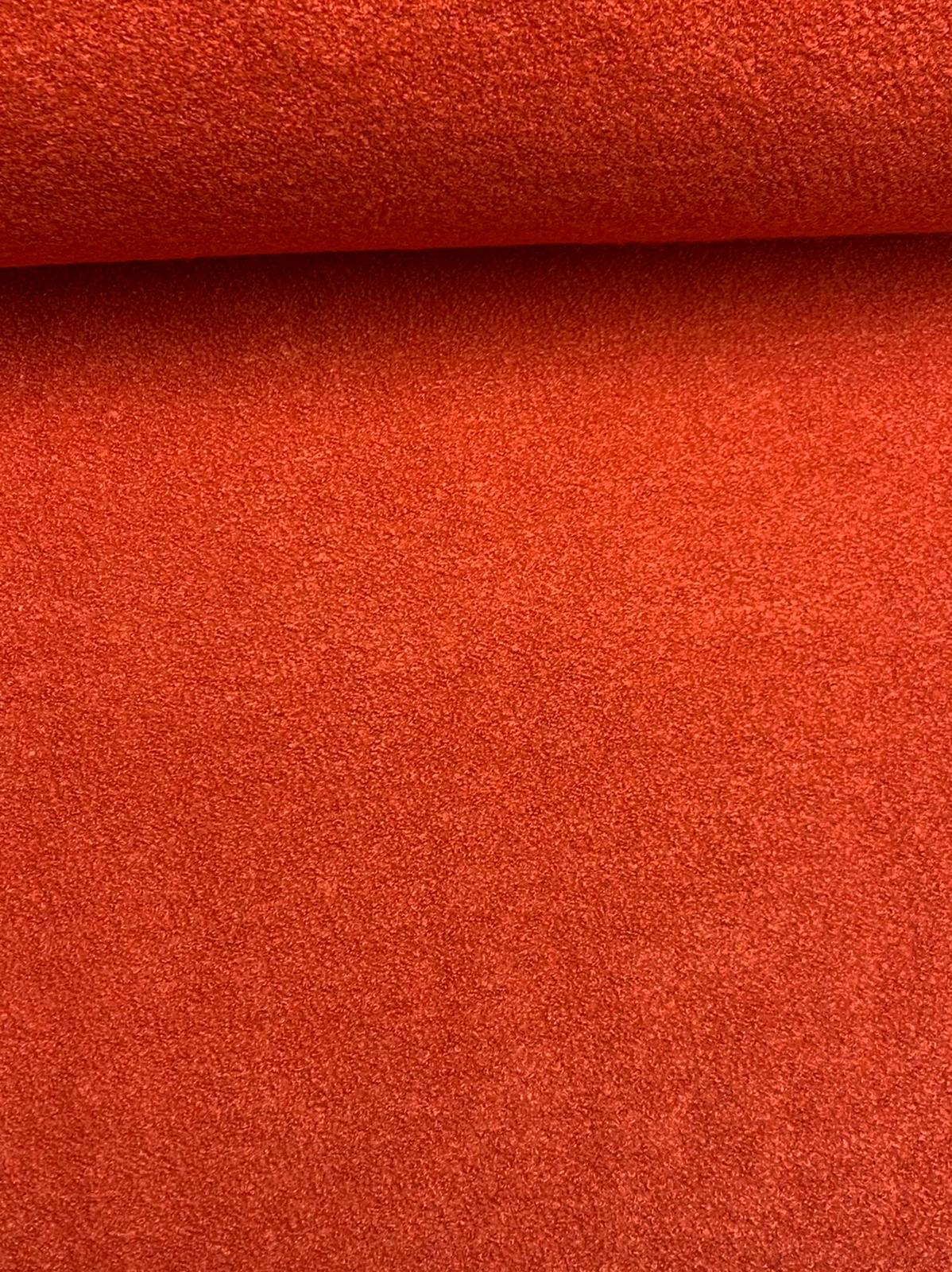 Walk Loden Gekochte Wolle Nähen Rot Mantelstoff OekoTex Ab 50cm 