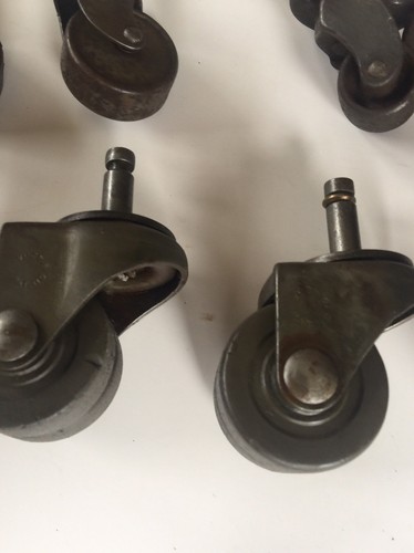 Vintage Caster Wheels Lot of 13ea. Metal, Rubber, Wood