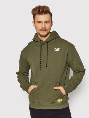 

CAT Classic Logo Hoodie Mens Army Green Casual Lifestyle Спортивная толстовка, Зеленый