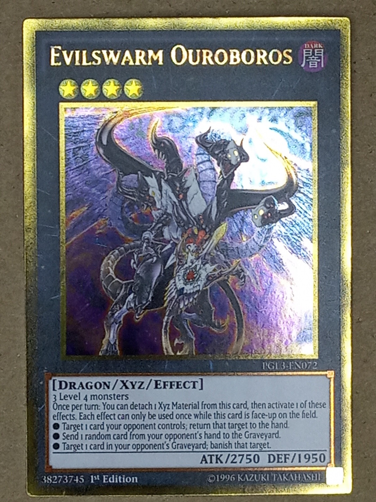 レア　昭和カード　ボトムズ YGO Card - Evilswarm Ouroboros - Gold Rare - PGL3-EN072 - 1st - LP
