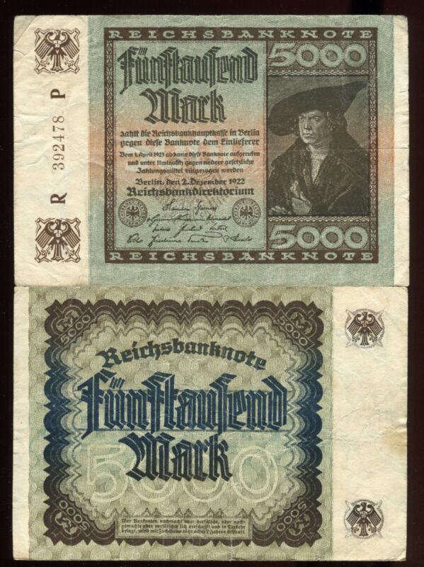 Germany 1922 5000 Mark | Circulated | Pick 81.A | Free Shipping