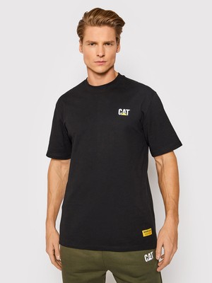 

CAT Small Logo SS Lifestyle Футболка мужская черная повседневная спортивная хлопковая футболка, Черный, CAT Small Logo SS Lifestyle T-Shirt