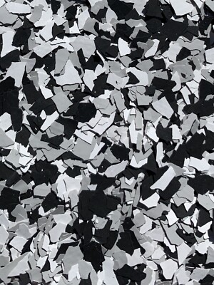 CHIPS FLAKES FOR EPOXY FLOORS DOMINO TUXEDO MIX 1/4  20Lb