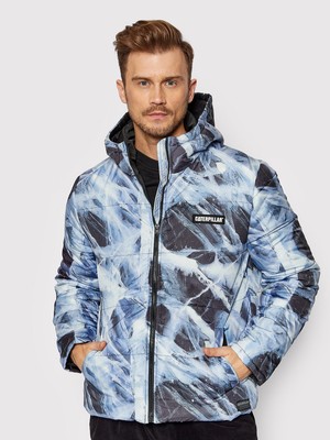 

CAT Allover Print Outdoor Jacket Мужская черная, синяя, белая повседневная верхняя одежда для образа жизни, Multicolor, CAT Allover Print Outdoor Jacket