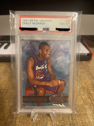 1997-98 Metal Universe Tracy McGrady Rookie RC #42 PSA 8