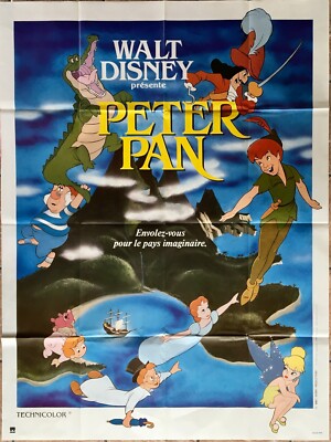 Peter Pan Original French Grande Movie Poster Affiche Walt Disney 