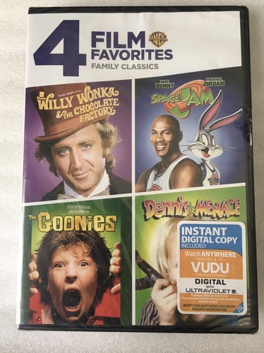4-Film Family Favorites Willy Wonka/ Space Jam/ Dennis