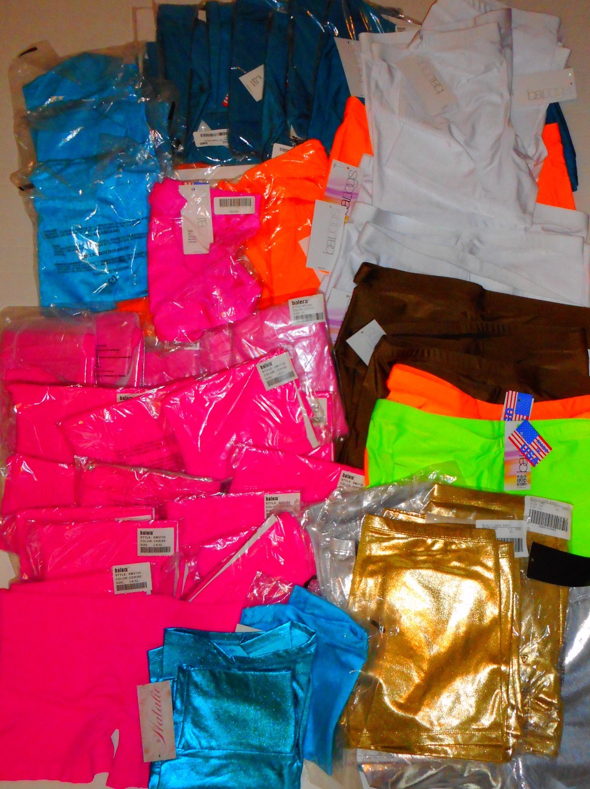 50 Pc Lot Nylon Spandex Shorts Adult L XL NWT Dancewear Bal Togs Balera