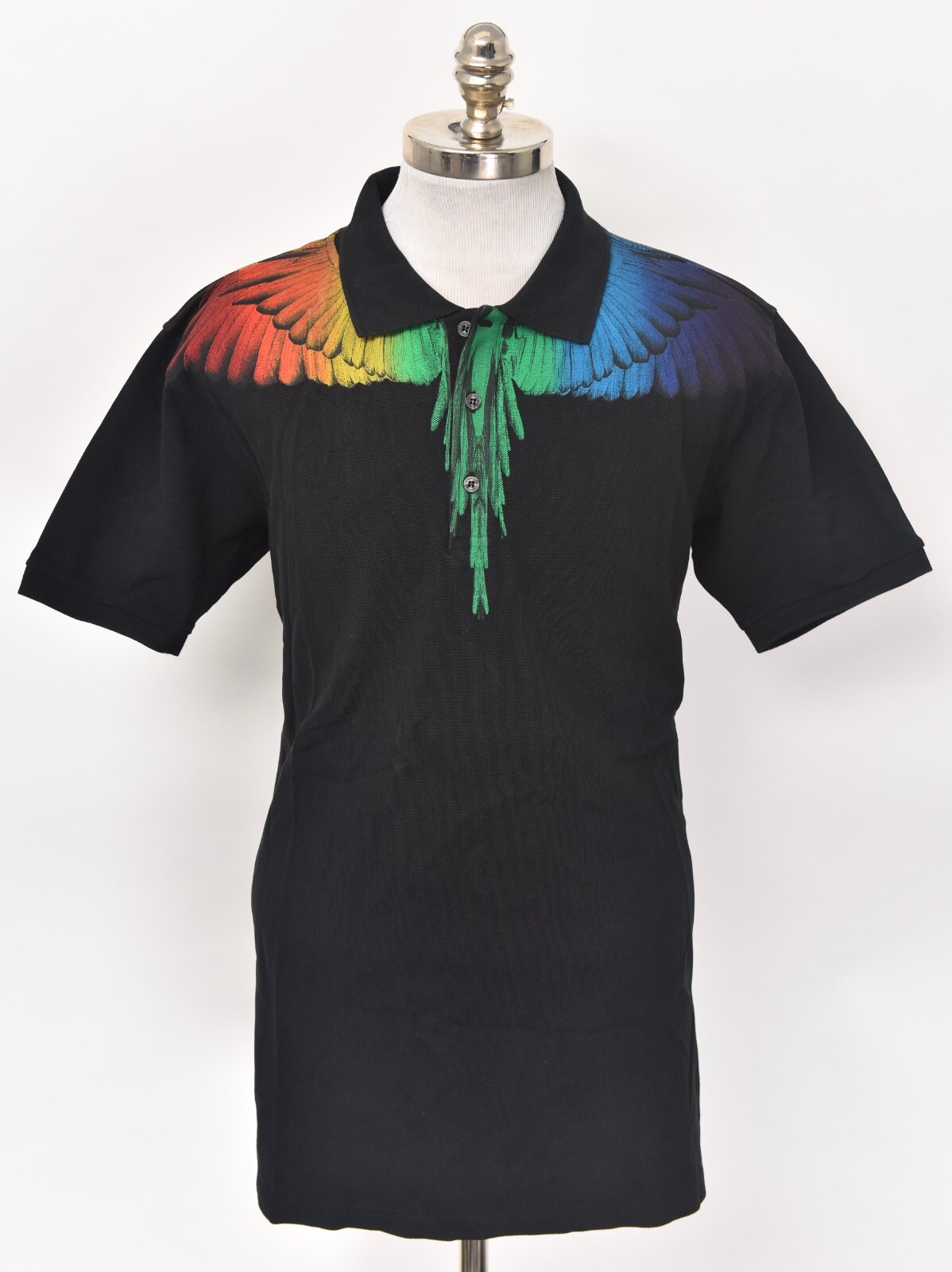 NWT MARCELO BURLON Rainbow Wings Black Cotton Medium Weight Pride Polo Shirt  XL | eBay