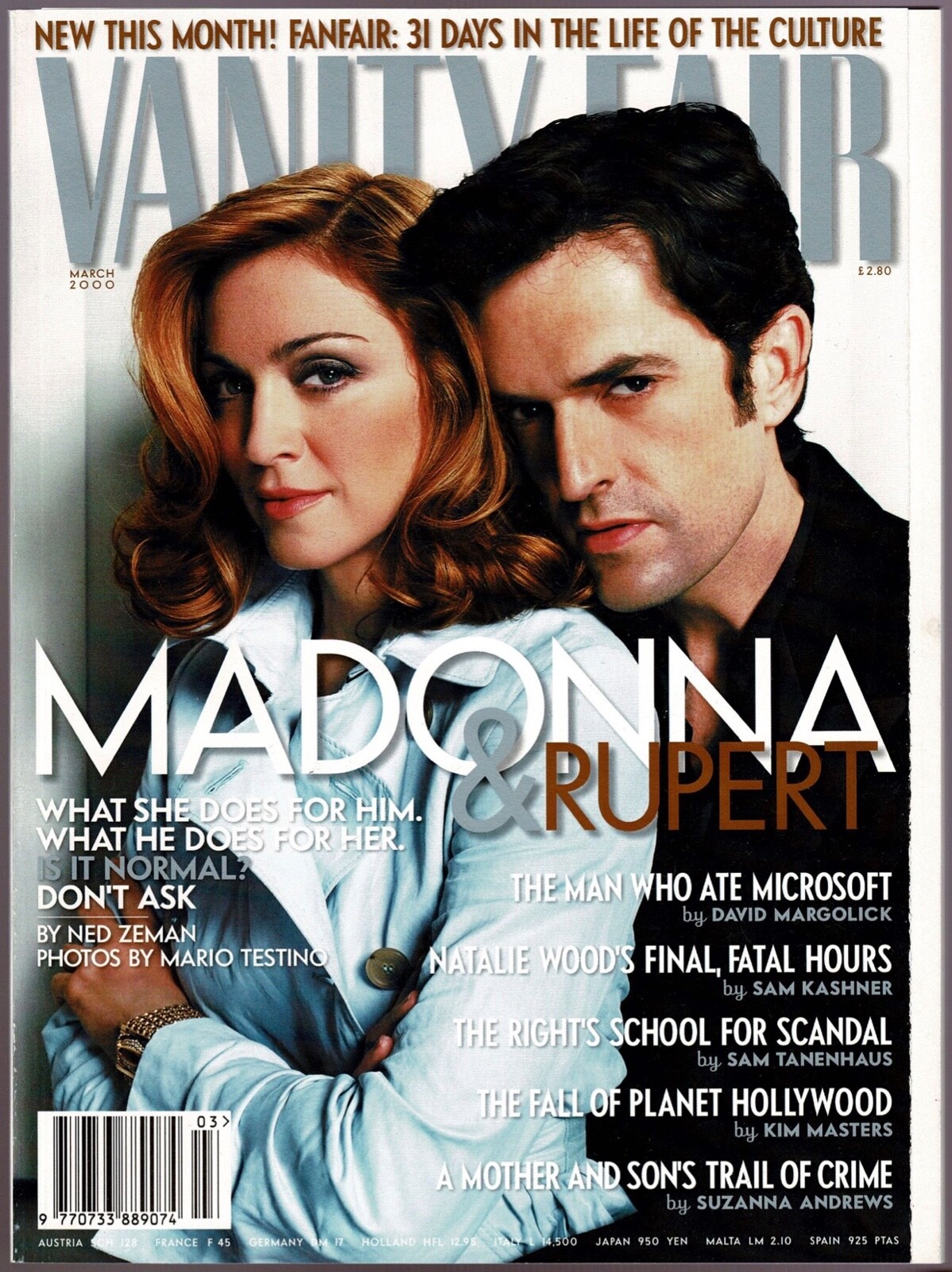 VANITY FAIR UK 3/2000 MADONNA RUPERT EVERETT by MARIO