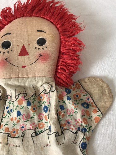 Raggedy Ann Doll Hand Puppet Toy Pretend Play Soft Fabric Kids Easter Gift Idea