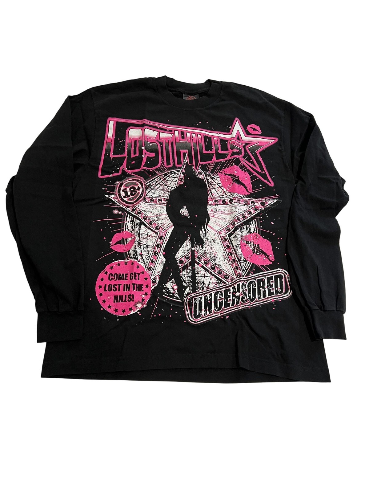 LOST HILLS Uncensored Long Sleeve Tee in Black Pink | eBay