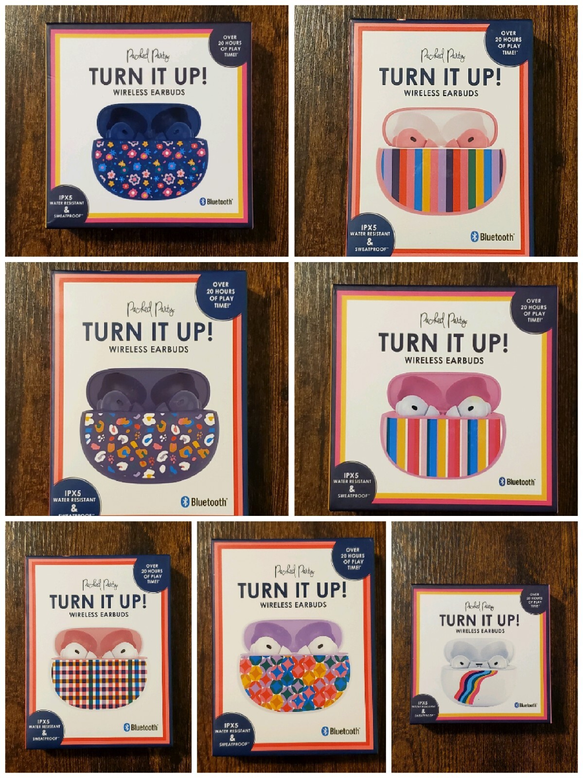 Packed Party Turn It Up! Wireless Earbuds~Bluetooth~Long Lasting~New In Box!!!!!