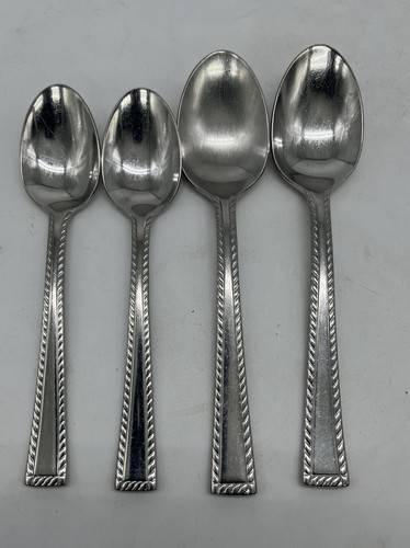 Set Lot 4- Oneida 18/10 Stainless PANACHE Oval Place Spoons 2 Sizes flatware