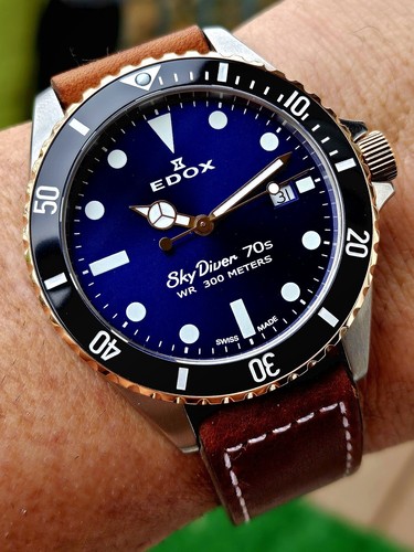 Edox SkyDiver Quartz Blue Dial Men's Watch 53017 357RNC BUI