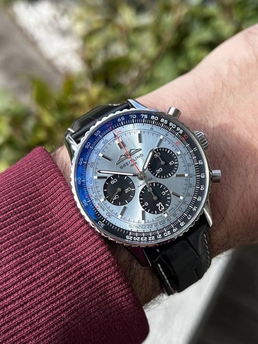 BREITLING ブラックレザーベルト 22-18mm ナビタイマー B01 BREITLING ブラックレザーベルト 22-18mm ナビタイマー B01