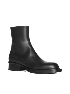 Pre-owned Alexander Mcqueen Cuban Stack Ankle Boots In Black